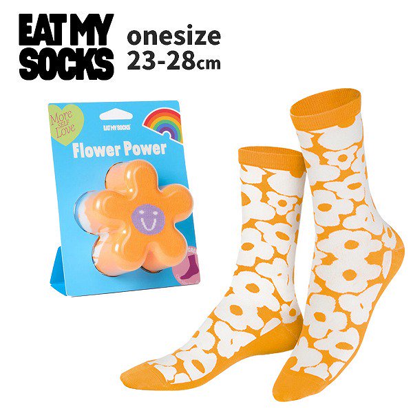 <img class='new_mark_img1' src='https://img.shop-pro.jp/img/new/icons8.gif' style='border:none;display:inline;margin:0px;padding:0px;width:auto;' />eatmysocksȥޥåFlower Power, Orange˥å