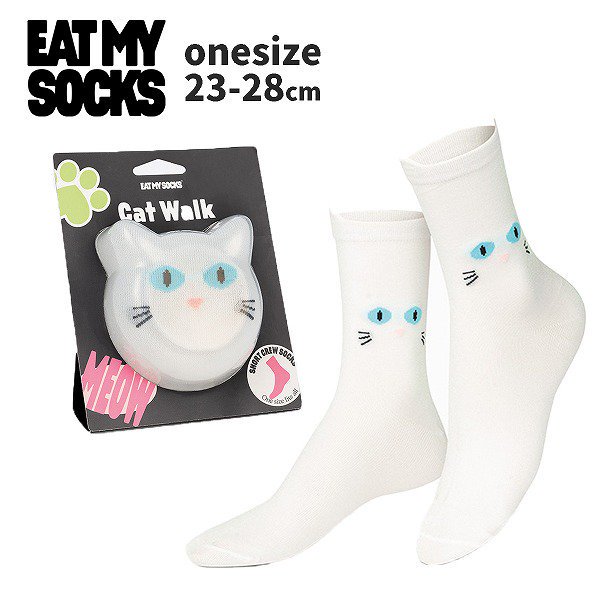 <img class='new_mark_img1' src='https://img.shop-pro.jp/img/new/icons8.gif' style='border:none;display:inline;margin:0px;padding:0px;width:auto;' />eatmysocksȥޥåCat Walk, White˥å