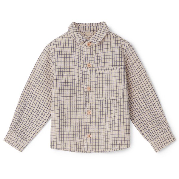 garbo&friends ガルボアンドフレンズ Checks Cobalt Muslin Shirt 長袖