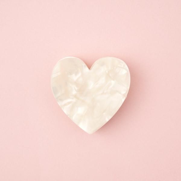 coucousuzette ククシュゼット White Heart Mini Hair Claw ヘア