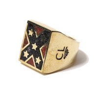 <img class='new_mark_img1' src='https://img.shop-pro.jp/img/new/icons22.gif' style='border:none;display:inline;margin:0px;padding:0px;width:auto;' />CALEE - REBEL FLAG RING ＜BRASS＞(40%OFF)