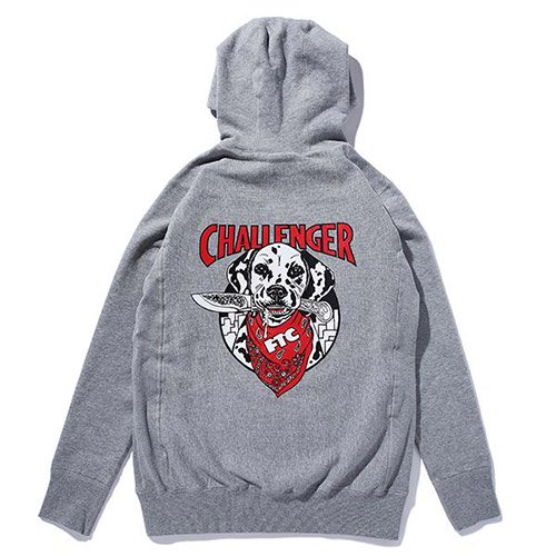 FTC×CHALLENGER PULLOVER HOODY M グレー