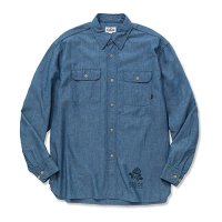 <img class='new_mark_img1' src='https://img.shop-pro.jp/img/new/icons49.gif' style='border:none;display:inline;margin:0px;padding:0px;width:auto;' />CALEE - Vintage reproduct 5oz chambray L/S shirt