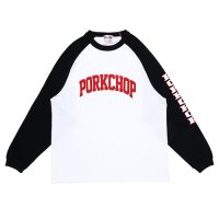 <img class='new_mark_img1' src='https://img.shop-pro.jp/img/new/icons5.gif' style='border:none;display:inline;margin:0px;padding:0px;width:auto;' />PORKCHOP - COLLEGE RAGLAN L/S TEE