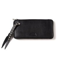 <img class='new_mark_img1' src='https://img.shop-pro.jp/img/new/icons49.gif' style='border:none;display:inline;margin:0px;padding:0px;width:auto;' />CALEE - PLANE LEATHER ROUND TYPE ZIP LONG WALLET STUDS CHARM