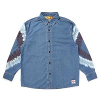 <img class='new_mark_img1' src='https://img.shop-pro.jp/img/new/icons5.gif' style='border:none;display:inline;margin:0px;padding:0px;width:auto;' />CHALLENGER - L/S TIE DYE SLEEVE DENIM SHIRT