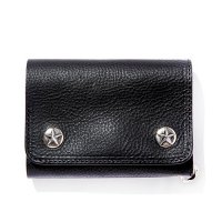 <img class='new_mark_img1' src='https://img.shop-pro.jp/img/new/icons5.gif' style='border:none;display:inline;margin:0px;padding:0px;width:auto;' />CALEE - SILVER STAR CONCHO FLAP LEATHER HALF WALLET