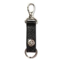 【CALEE】　concho keyring SV925 CALEE - SILVER STAR CONCHO LEATHER KEY RING - CHALLENGER
