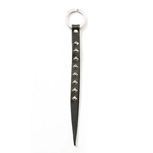 小物 CALEE STUDS LEATHER LONG KEY RING CALEE - STUDS LEATHER LONG KEY RING (BLACK) / スタッズ
