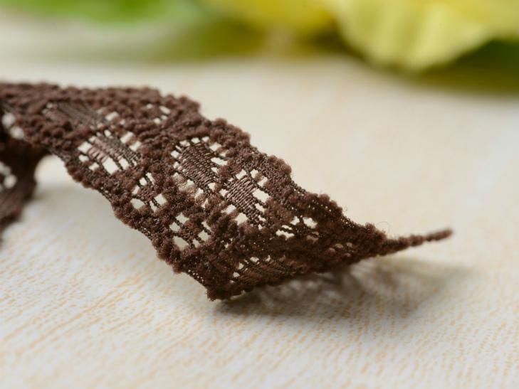 ストレッチレースリボン【幅約1.7cm 約50cm ブラウン】ゴム 伸縮性 洋裁材料 服飾資材 手作り小物 包装資材 雑貨 素材 部品 DIY -  ハンドメイド アクセサリー パーツ レジン用品のネット通販 紗や工房