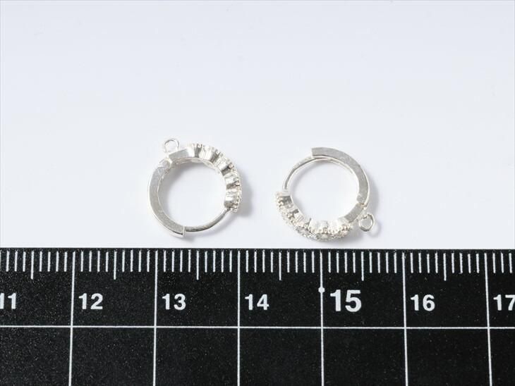 ピアスパーツ フックピアス キュービックジルコニア 12mm シルバー 2個 1ペア 1 2 ピアス 5連 Silver925 フック式 シルバー925 アクセサリーパーツ パーツ ハンドメイド アクセサリー パーツ レジン用品のネット通販 紗や工房