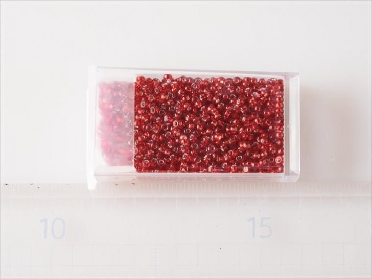 ビーズ 丸小ビーズ col.38 メタリックザクロレッド 2mm ザクロ