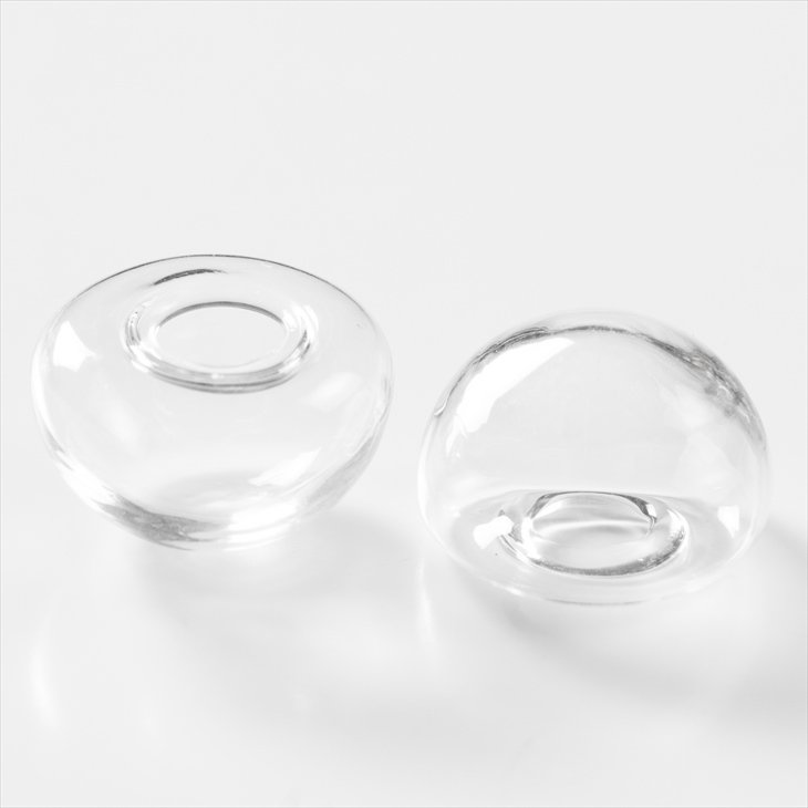 ガラスドーム 半球 小 クリア 14mm 2個 2ヶ 半球丸型 まる 円 クリア