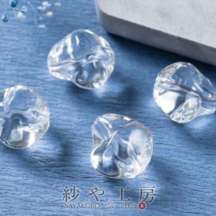 アクリルビーズ 溶けた氷のような形 小 クリア 15mm 4個 4ヶ アクリルパーツ 変形 ユニーク ビーズ アクリル アクリル製 約1.5cm  アクセサリーパーツ パーツ - ハンドメイド アクセサリー パーツ レジン用品のネット通販 紗や工房