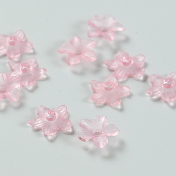 フラワーパーツ 小さい お花 ピンク 10.5mm 10個 10ヶ フラワービーズ
