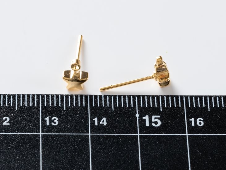 ピアスパーツ ポストピアス ミニスター カン付 金メッキ ゴールド 7.5mm 5ペア 10ヶ 星 ポストタイプ ポストピアス金具 約0.8cm  アクセサリーパーツ パーツ - ハンドメイド アクセサリー パーツ レジン用品のネット通販 紗や工房