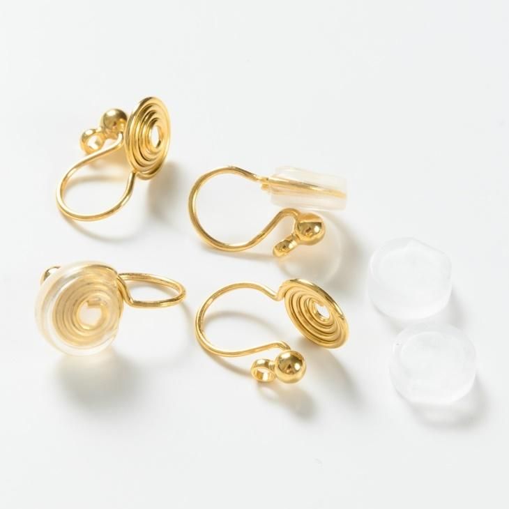 イヤリングパーツ クリップ 金メッキ 3mm玉付 横カン シリコンカバー付 ゴールド 14mm 2ペア 4個 約1.4cm アクセサリーパーツ - ハンドメイド アクセサリー パーツ レジン用品のネット通販 紗や工房 イヤリングパーツ クリップ 金メッキ 3mm玉付 横カン シリコンカバー付 ゴールド 14mm 2ペア 4個 約1.4cm アクセサリーパーツ - ハンドメイド アクセサリー パーツ レジン用品のネット通販 紗や工房