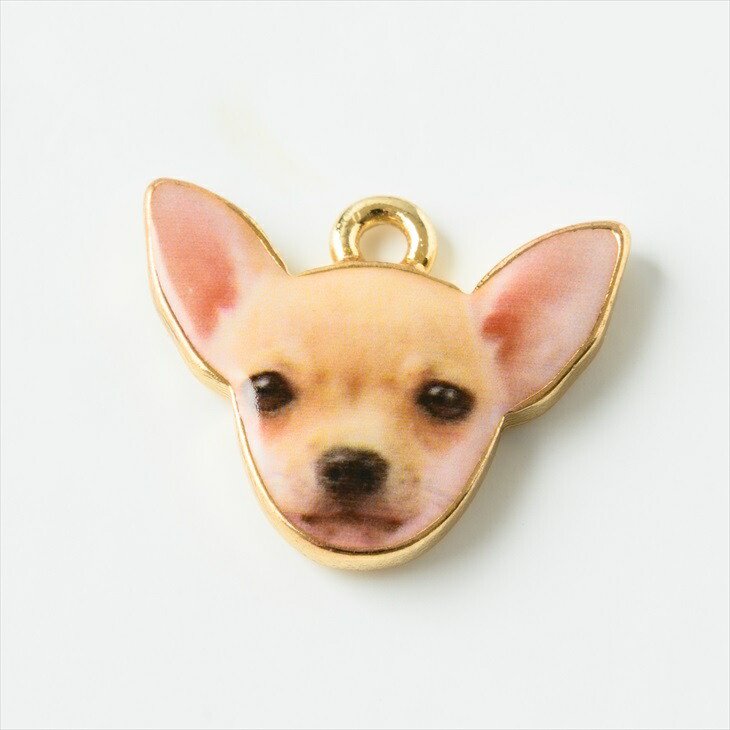 チャーム 犬 チワワ 動物 アクセサリー パーツ クリーム 14.5mm 1個 カン付 ドッグ アクセサリーチャーム 問屋 - ハンドメイド  アクセサリー パーツ レジン用品のネット通販 紗や工房