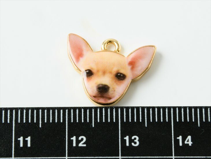 チャーム 犬 チワワ 動物 アクセサリー パーツ クリーム 14.5mm 1個 カン付 ドッグ アクセサリーチャーム 問屋 - ハンドメイド  アクセサリー パーツ レジン用品のネット通販 紗や工房