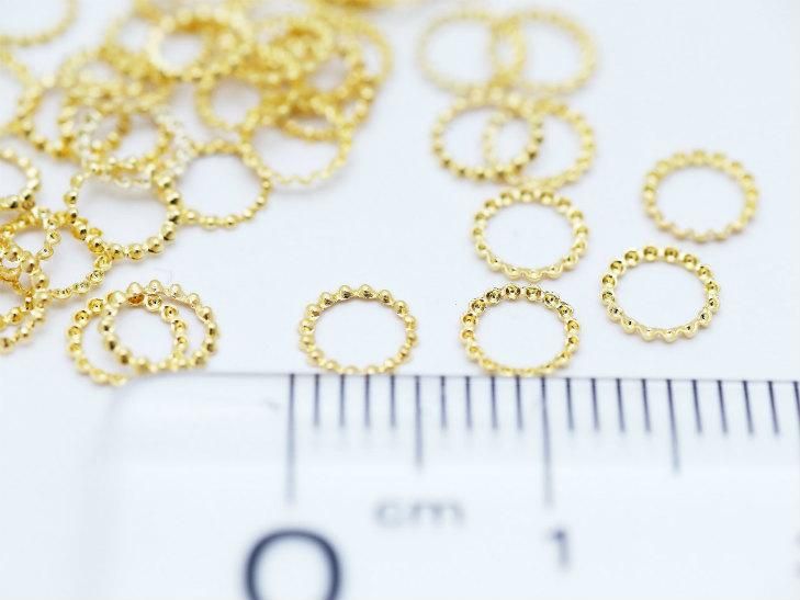 メタルパーツ ブリオンラウンド 大 約5mm 約50個 Gold ブリオンリング 丸カン 枠 アートパーツ 埋め込み 封入資材 ネイル用品 レジン ハンドメイド アクセサリー パーツ レジン用品のネット通販 紗や工房