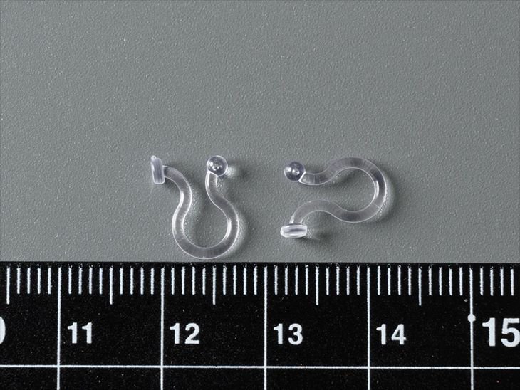 イヤリングパーツ 平皿付樹脂ノンホールピアス(約10mm・皿約3mm)5ペア クリア金属アレルギー対応 痛くない クリップピアス - ハンドメイド  アクセサリー パーツ レジン用品のネット通販 紗や工房