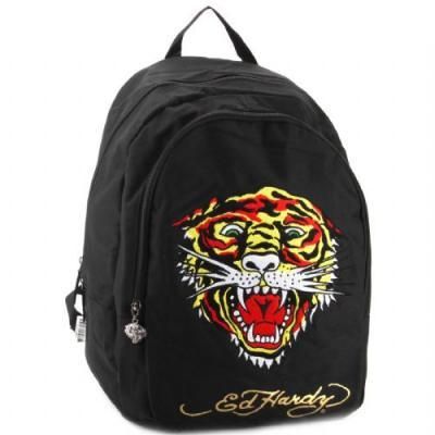 Ed Hardy Josh Embroidered Tiger Backpack - Black エドハーディー 