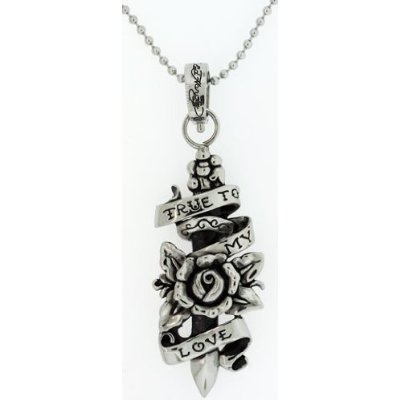 Ed Hardy エドハーディー アクセサリー ネックレス True Love Big Pendant Necklace in Stainless  Steel - Well-Life Store