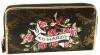 Ed Hardy Bed of Roses Zip Around Wallet - Black/EH1PPU068BED ɥϡǥ Ĺ