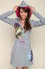 Ed Hardy ɥϡǥ ԡ Womens Josie Koi Hoodie Dress - Grey/EH8008LGK