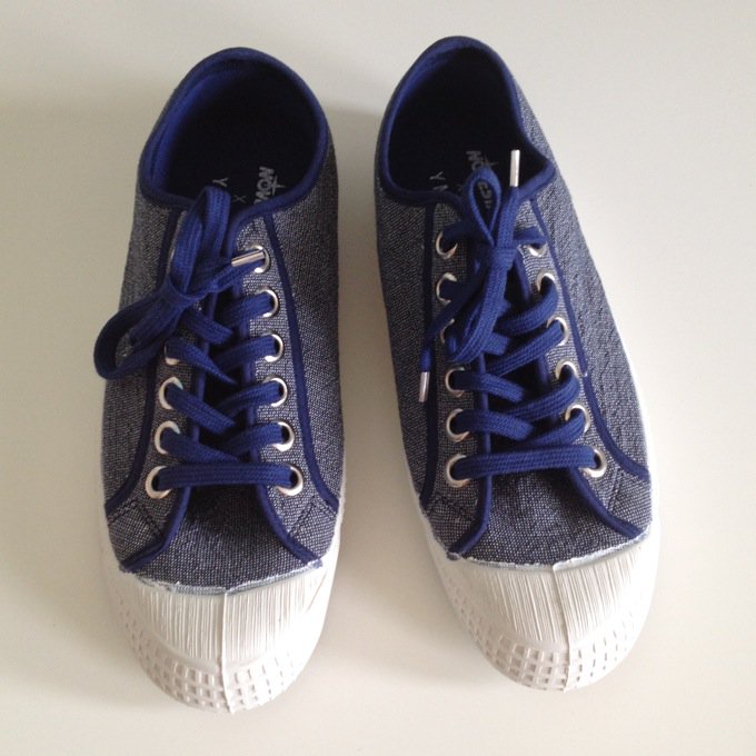 YMC × novesta cotton weave low trainer ネイビー ピンドット