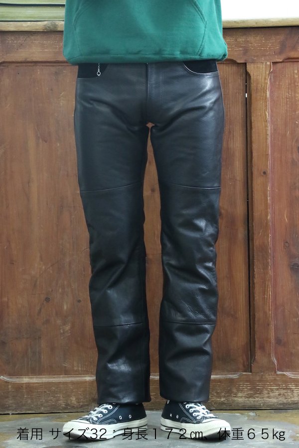 LOSTCONTROL】ロストコントロール Horse Hide 5P Pants (Black