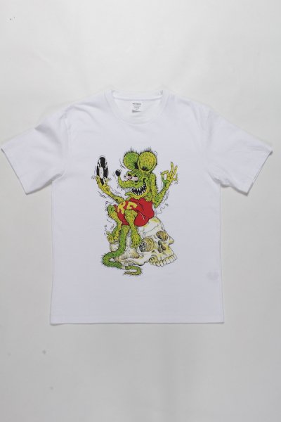 WACKO MARIA】ワコマリア RAT FINK / TIMLEHI / WASHED HEAVY WEIGHT CREW NECK COLOR  T-SHIRT (TYPE-1) (WHITE) - TIGHT｜GERUGA/LOST CONTROL/OLD  JOE＆CO./GANGSTERVILLE/GLADHAND/WACKO MARIA/ADDICT CLOTHES正規取扱通販