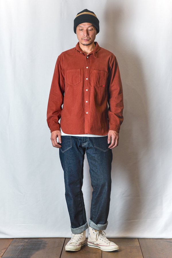 GERUGA】ゲルガ ROUND COLLAR SHIRTS （RED-RUST） - TIGHT｜GERUGA