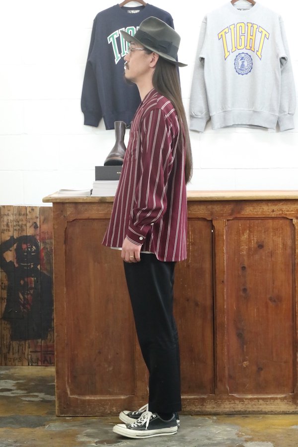 WACKO MARIA STRIPED OPEN COLLAR SHIRT M | dsmont.com