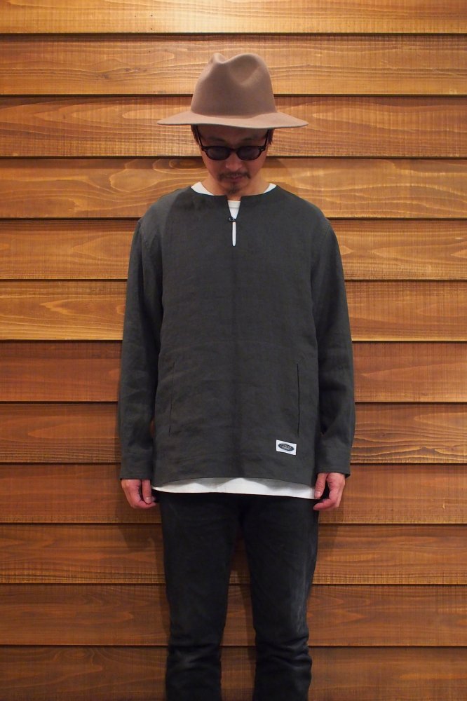 LOSTCONTROL】ロストコントロール Linen Ox Pullover SH （Charcoal