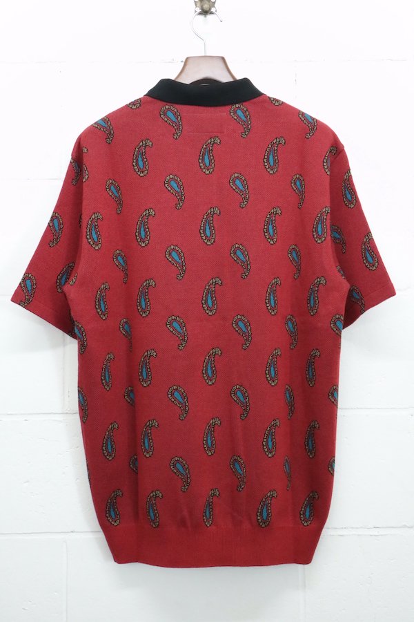 WACKO MARIA】ワコマリア PAISLEY KNIT PORO SHIRT (BURGUNDY) - TIGHT