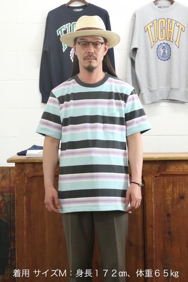 WACKO MARIA】ワコマリア STRIPED CREW NECK T-SHIRT ( TYPE-2 ) (BLUE