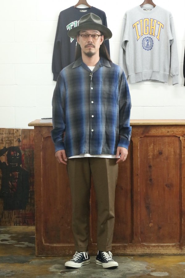 WACKO MARIA】ワコマリア 60'S OMBRE CHECK OPEN COLLAR SHIRT ( TYPE