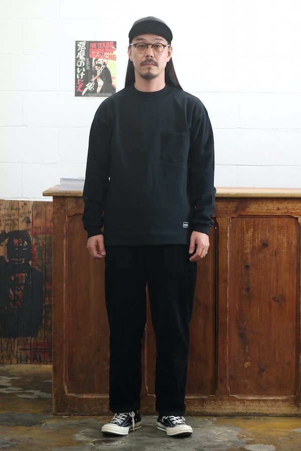 LOSTCONTROL】ロストコントロール Moc Neck LS Cutsewn (Black