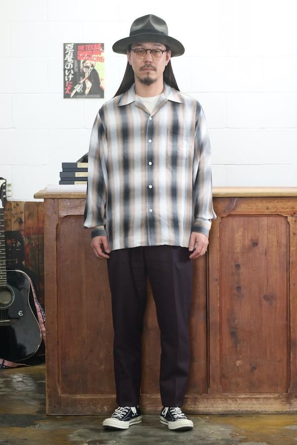 WACKO MARIA】OMBRE CHECK OPEN COLLARシャツ-