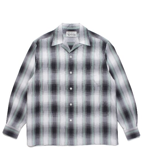 WACKO MARIA】ワコマリア OMBRE CHECK OPEN COLLAR SHIRT L/S ( TYPE-1 