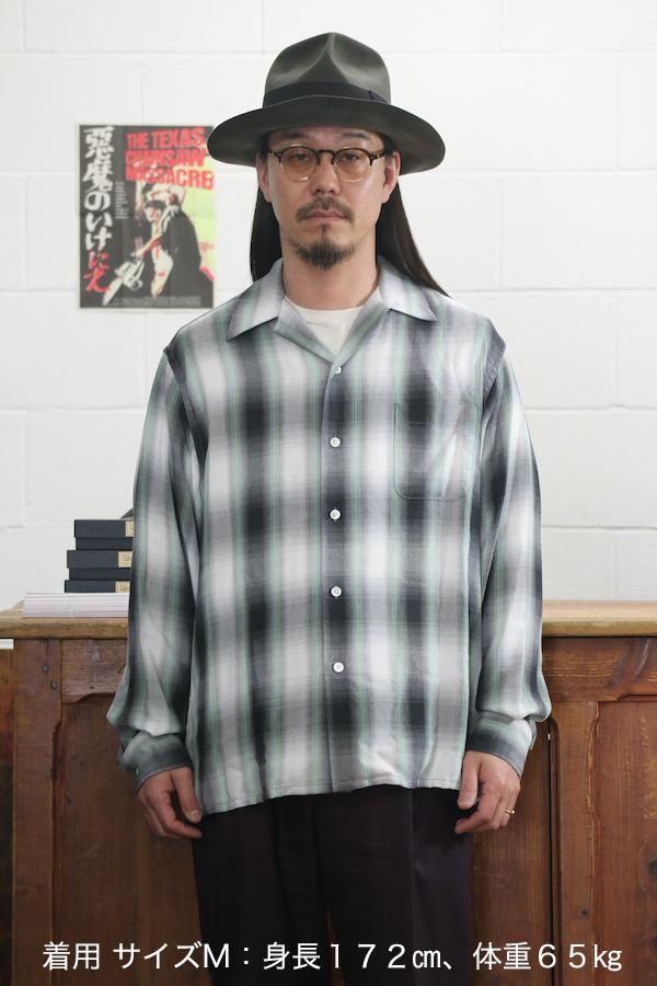 ワコマリア OMBRAY CHECK OPEN COLLAR SHIRT グレー | chidori.co