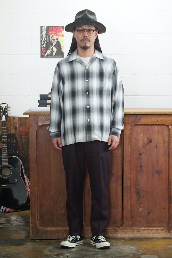 WACKO MARIA】ワコマリア OMBRE CHECK OPEN COLLAR SHIRT L/S ( TYPE-1