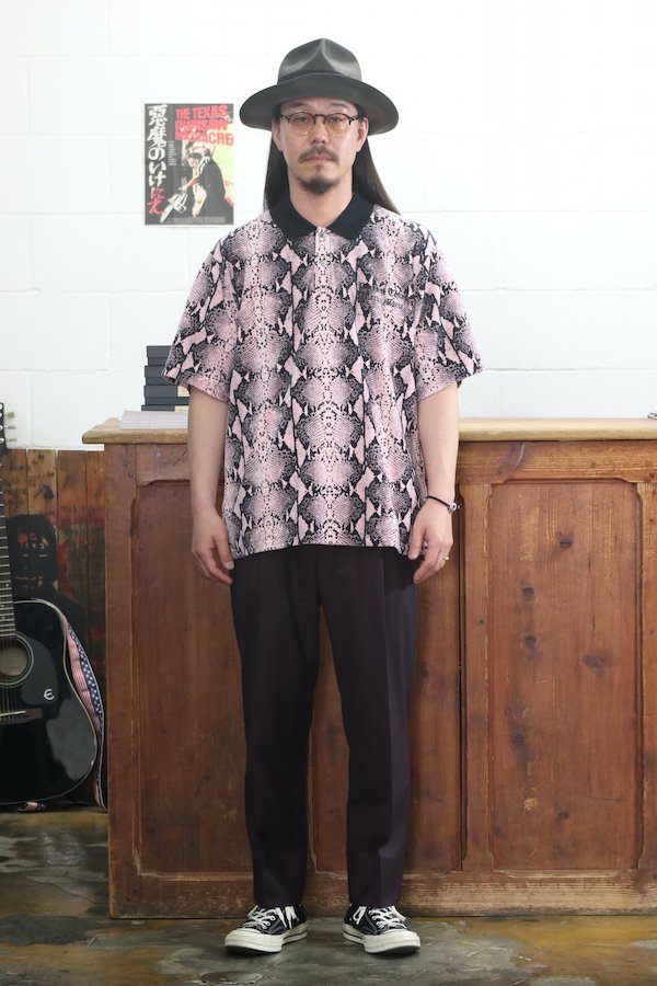 WACKO MARIA】ワコマリア VELOUR POLO SHIRT S/S ( TYPE-1 ) (PINK