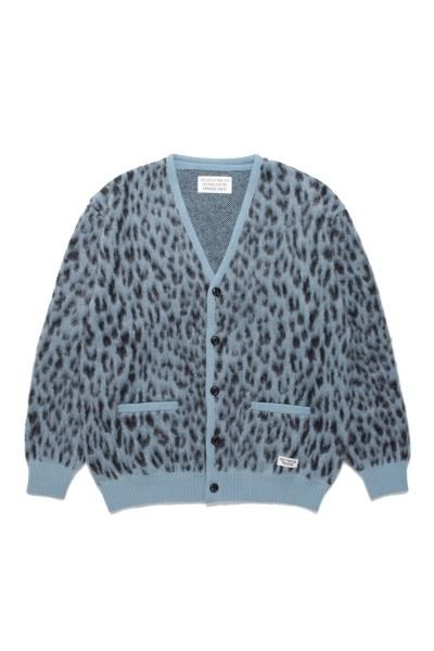 WACKO MARIA】ワコマリア LEOPARD MOHAIR CARDIGAN ( TYPE-1 ) (BLUE 