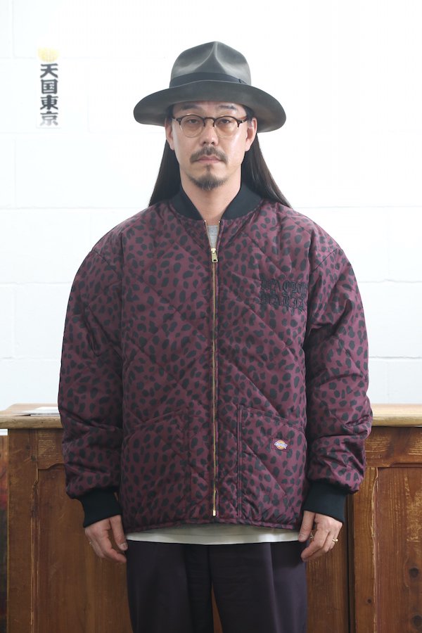 WACKO MARIAワコマリア DICKIES / LEOPARD QUILTED JACKET BURGUNDY