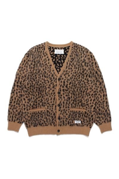 最先端 カーディガン WACKO MARIA LEOPARD HEAVY MOHAIRCARDIGAN ...