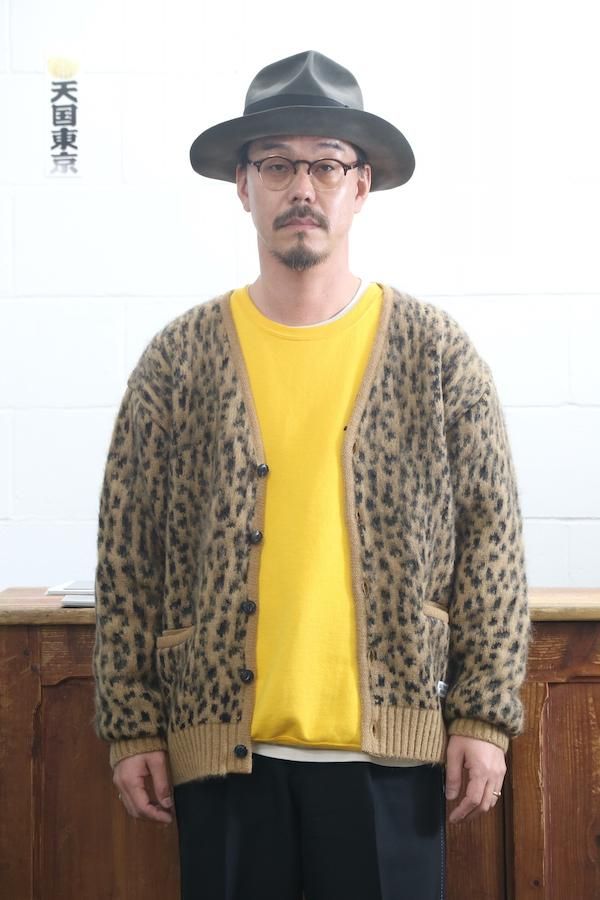 WACKO MARIA】ワコマリア LEOPARD HEAVY MOHAIR CARDIGAN (BROWN