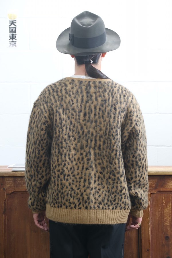 WACKO MARIA】ワコマリア LEOPARD HEAVY MOHAIR CARDIGAN (BROWN 