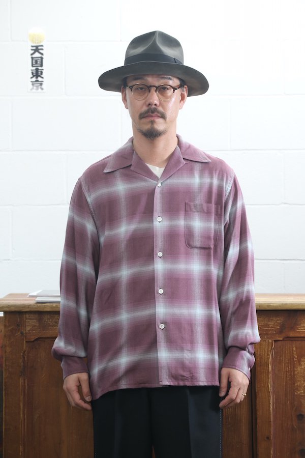 WACKO MARIA】ワコマリア OMBRE CHECK OPEN COLLAR SHIRT L/S ( TYPE-2